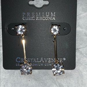 Diamond stud drop earrings